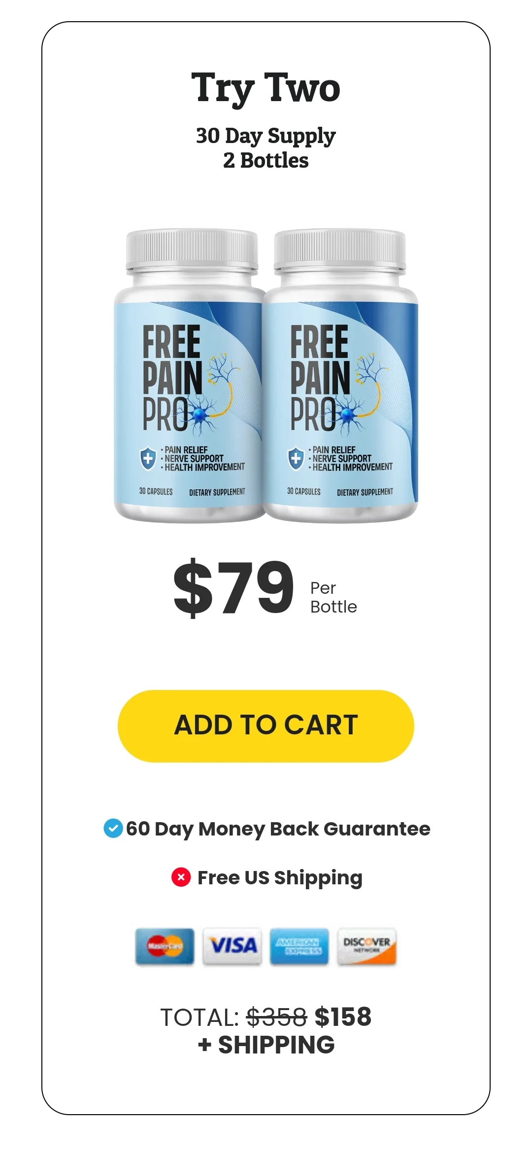 Free Pain Pro 2 bottles pricing